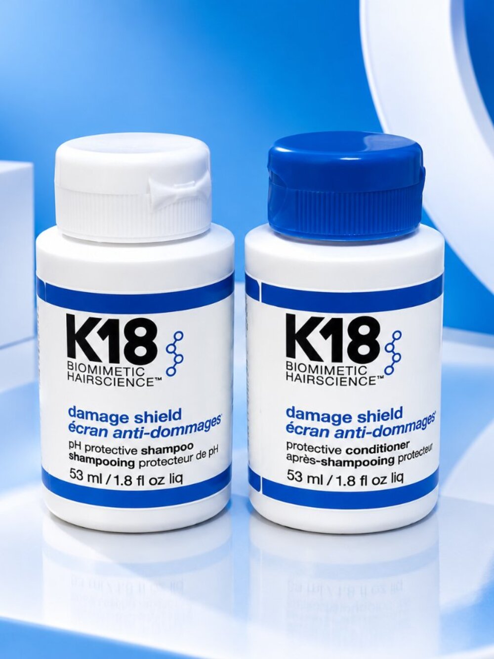 K18 Damage Shield Protective Shampoo & Conditioner Travel Minis 1.8oz set